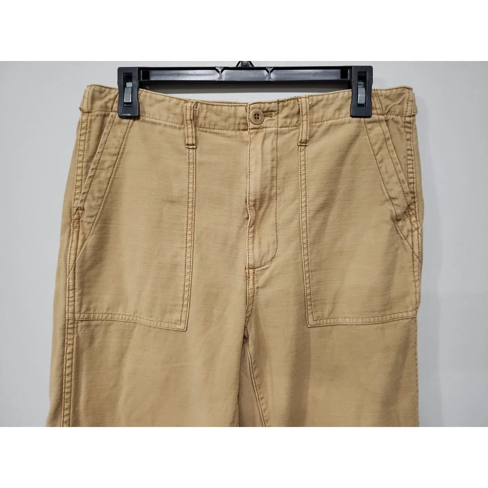 Madewell Cargo Pants Womens 27 Beige High Rise Pockets 100% Cotton Deep Pockets - Picture 2 of 14